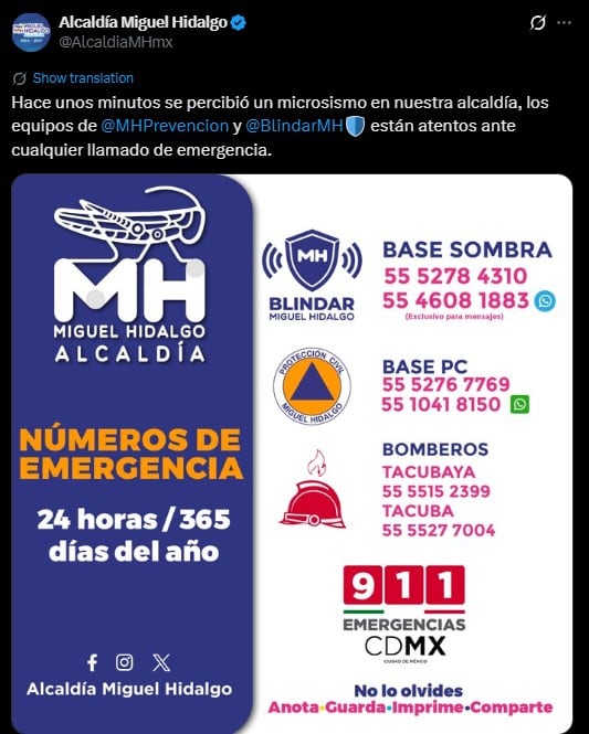 Temblor hoy en Edomex: sismo de magnitud 2.3 se siente en Naucalpan