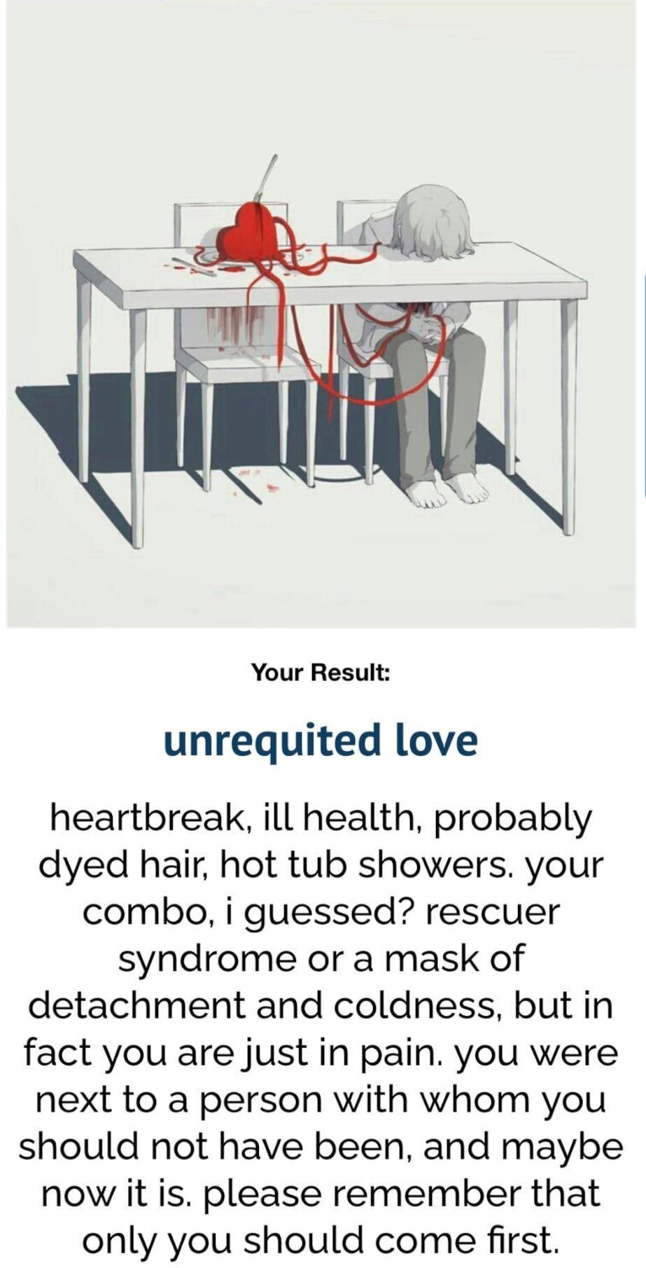 test de sentimientos humanos amor no correspondido