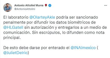 Attolini acusa que laboratorio violó privacidad de López-Gatell