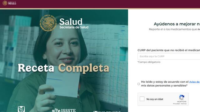 Receta Completa, plataforma para reportar medicamentos no surtidos en IMSS e ISSSTE