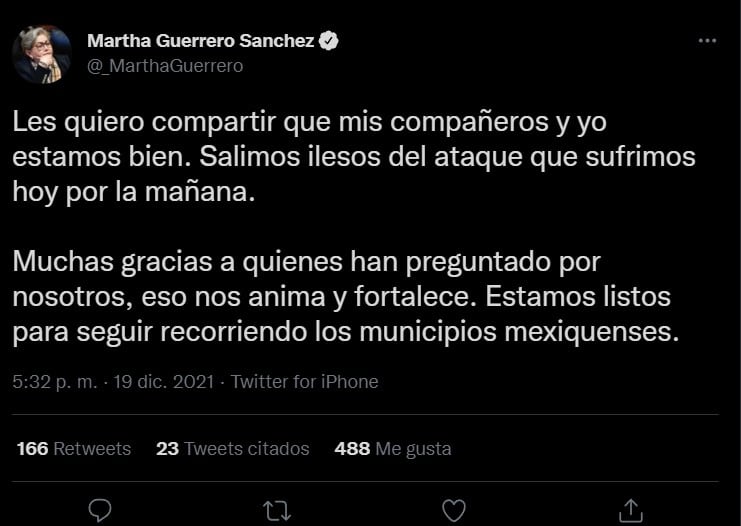 Tweet Martha Guerrero