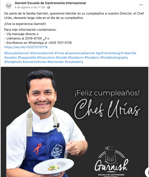 Escuela de gastronomía del Chef Urias, doble de Christian Nodal
