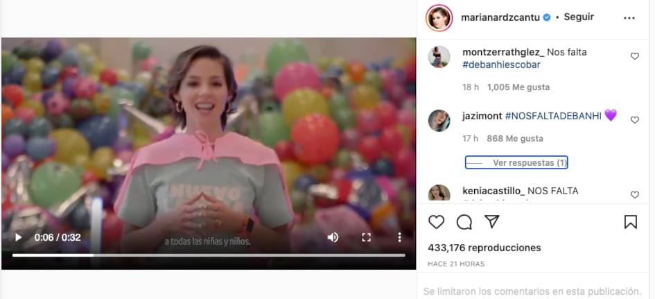 Video de Mariana Rodríguez donde piden justicia por Debanhi Escobar.