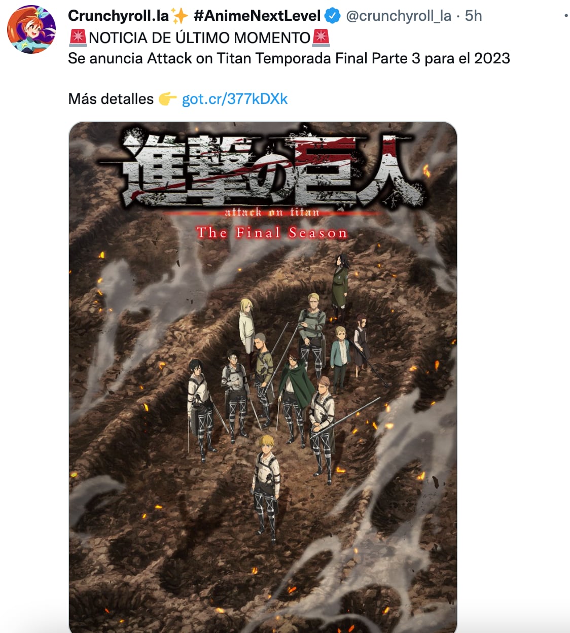 Anuncio de la nueva temporada de 'Attack on Titan'