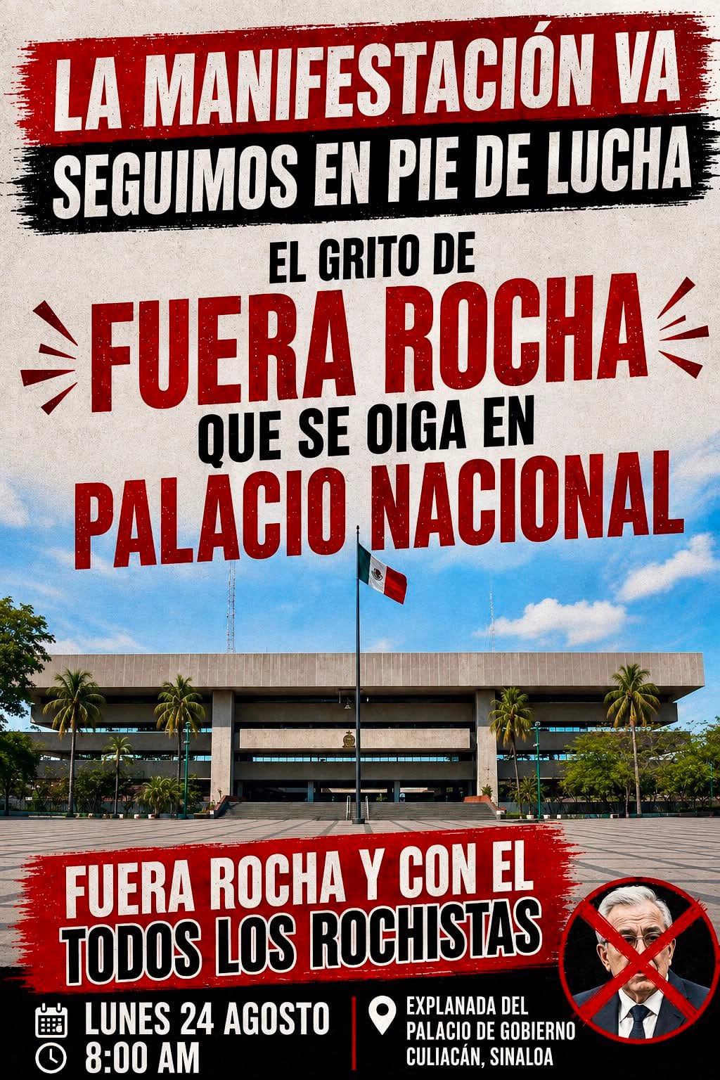 marcha “Fuera Rocha” en Sinaloa