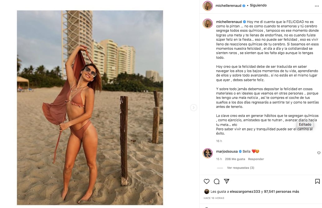 Michelle Renaud reflexiona sobre la felicidad