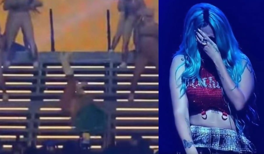 Karol G se cae en concierto