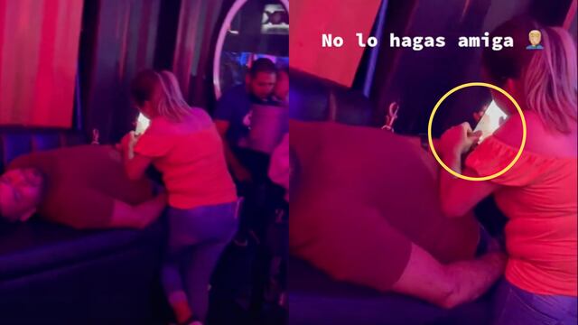 Le revisa el celular a su novio borracho