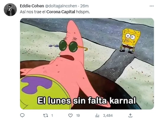 Memes por el cartel del Corona Capital 2023