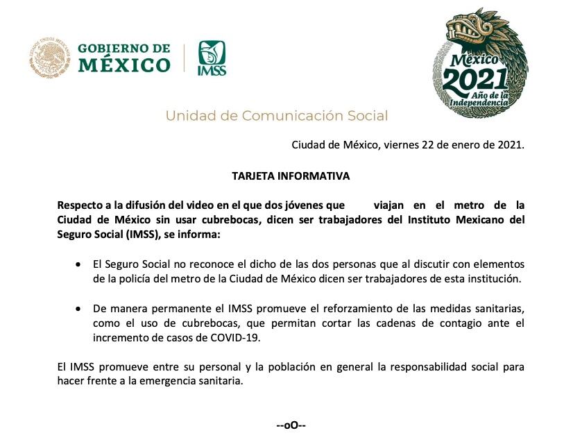 Comunicado IMSS