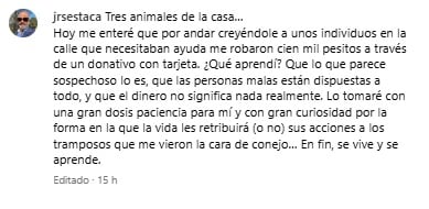José Ramón San Cristóbal 'El Estaca' cuenta que lo estafaron por ser bonbadoso.