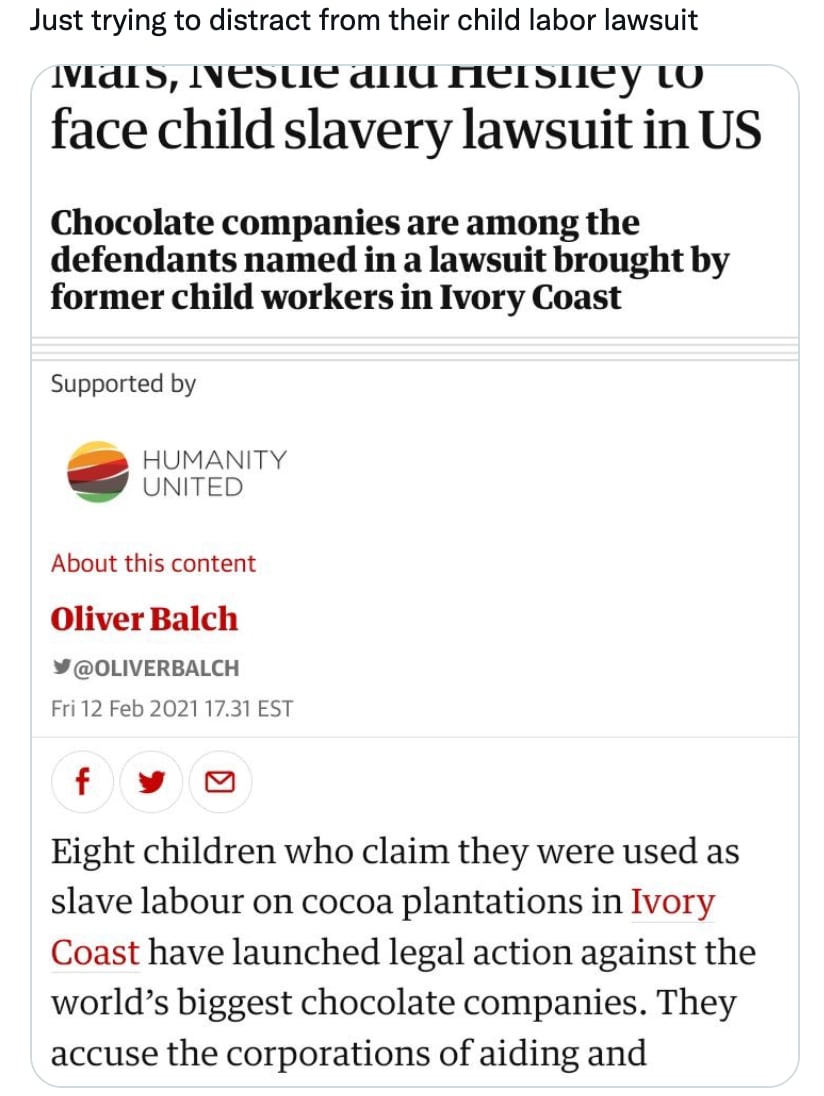 Demanda a M&M's por explotación infantil