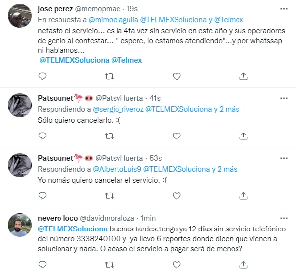 Quejas por el mal servicio de Telmex