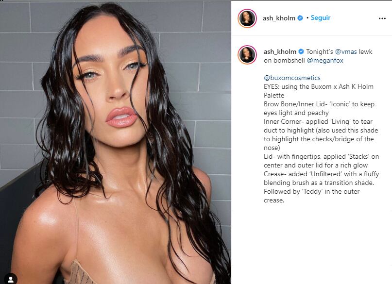 Maquillaje que utilizó Megan Fox en los VMAs.