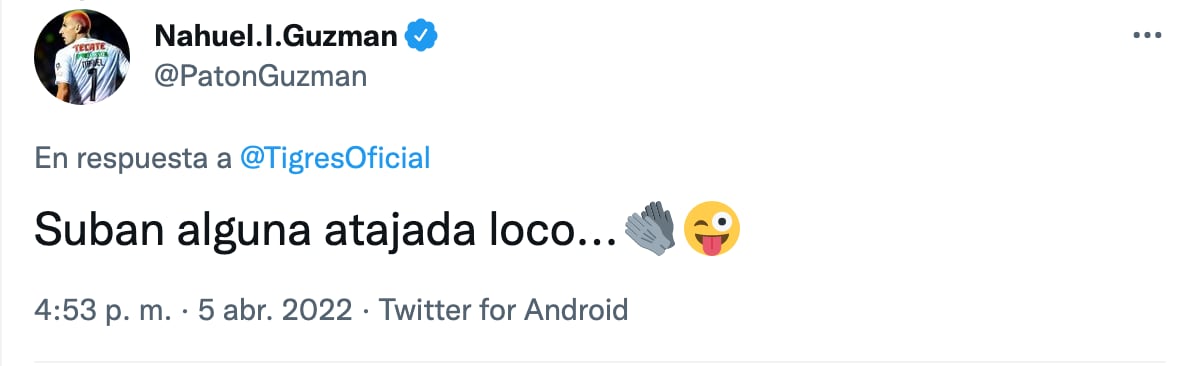 Nahuel Guzmán se queja
