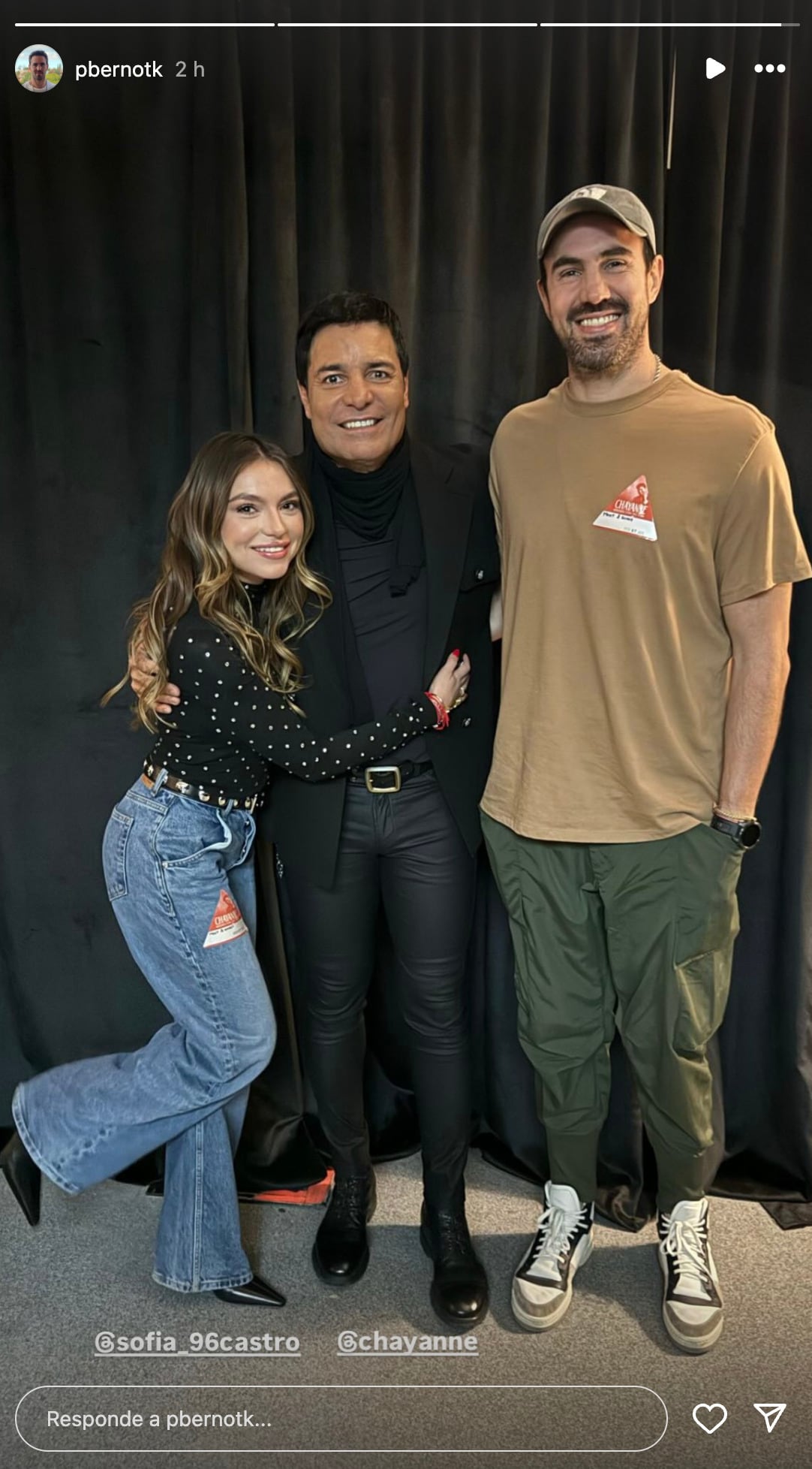 Pablo Bernot con Chayanne y Sofía Castro