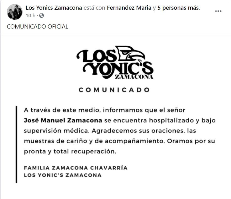 Comunicado de Los Yonic's