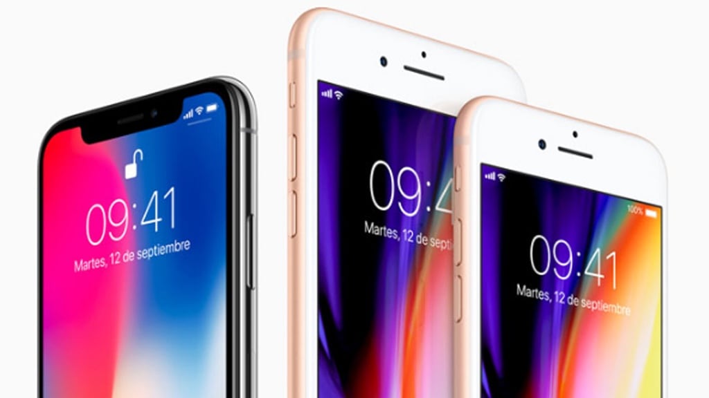 iPhone X, 8 y 8 Plus.