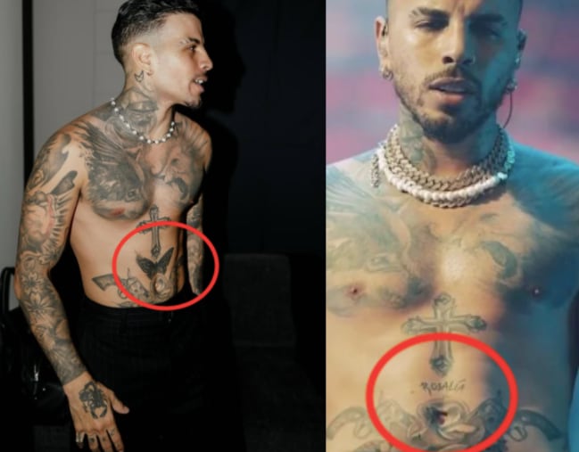 Rauw Alejandro se cubre tatuaje en honor a Rosalía