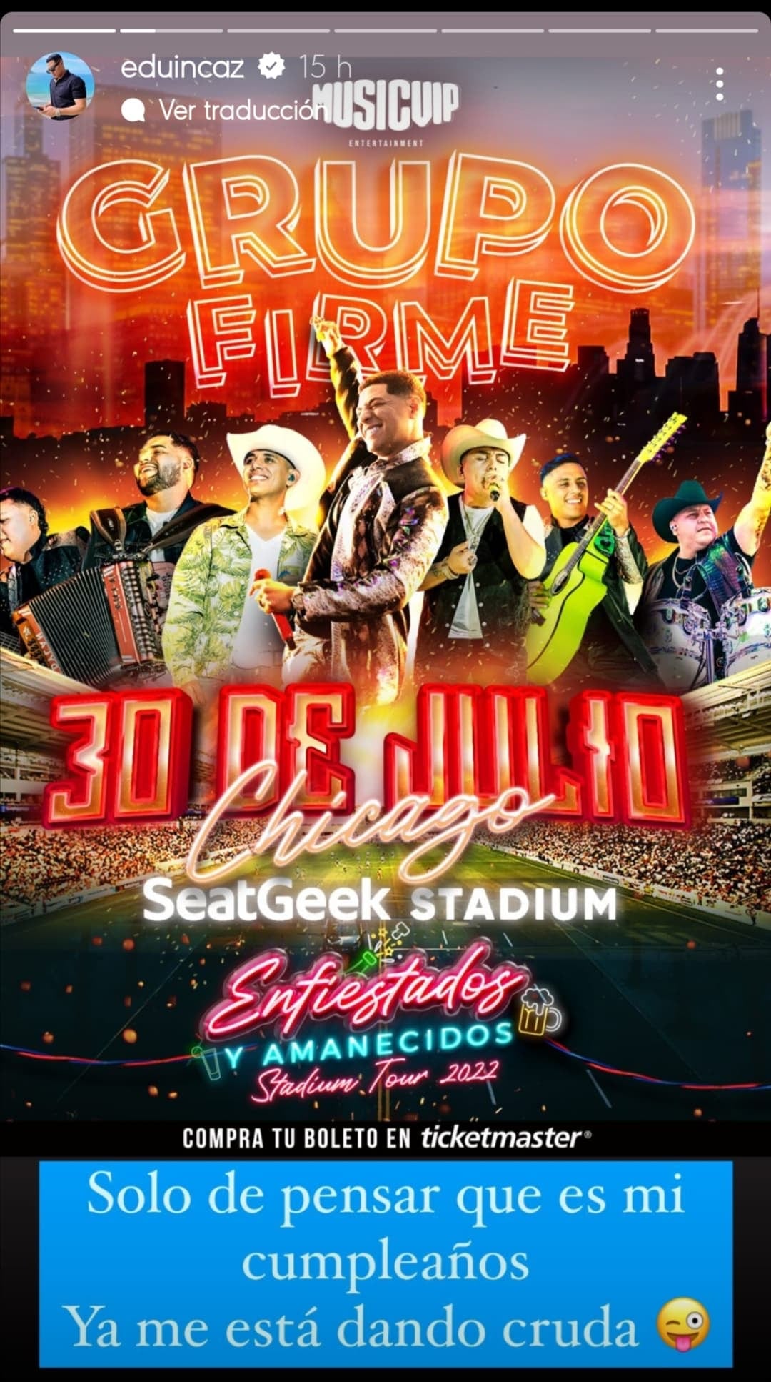 Eduin Caz se pondrá borrachera por su cumpleaños.