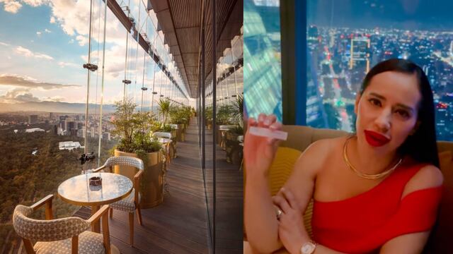 Sandra Cuevas en lujoso restaurante