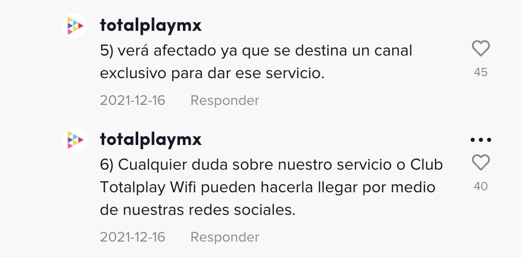 Respuesta de Totalplay al video de TikTok