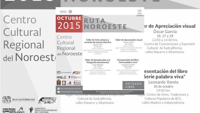 Las actividades tendrán sedes tales como, el Centro Cultural ISSSTE La Paz, Centro Cultural La Paz, Centro de Artes Tradiciones y Culturas Populares y el Centro de Convenciones y Expresión Cultural de Sudcalifornia.