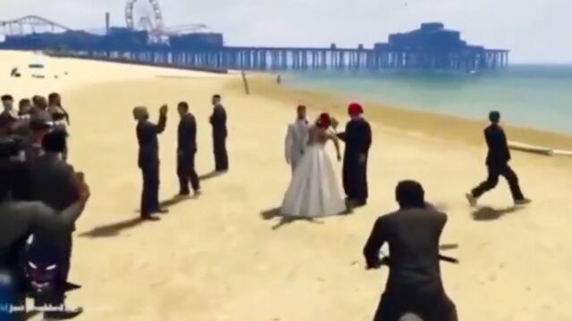 Una boda en GTA online terminó mal