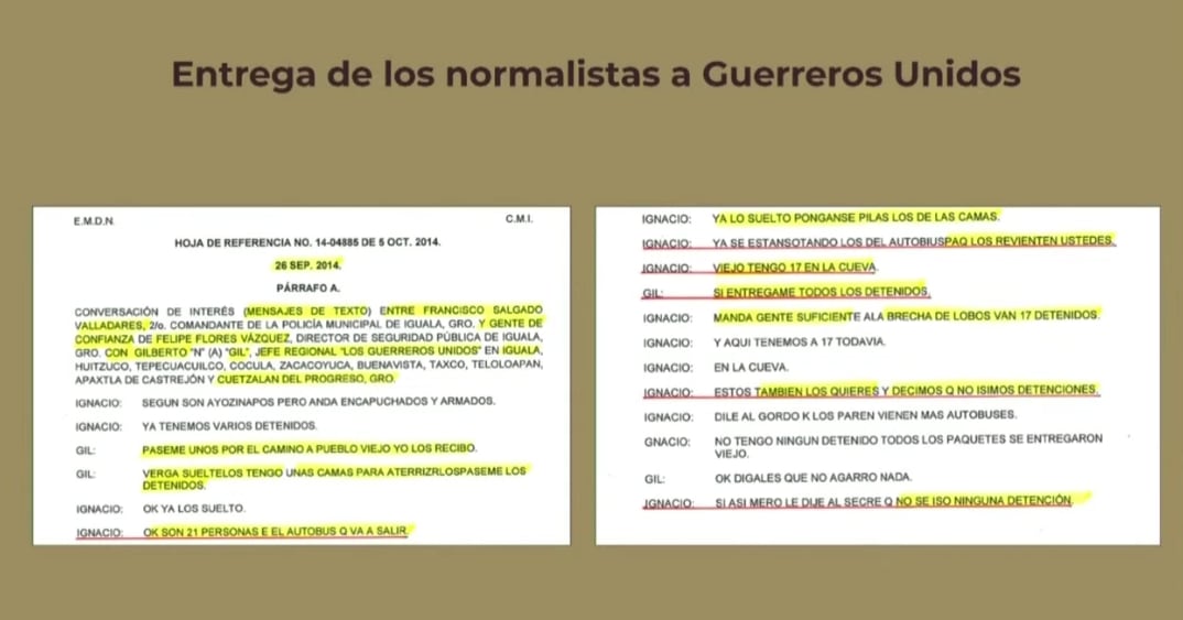 Chat de DEA entre Guerreros Unidos y auoridades