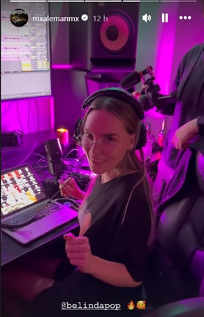¿Nueva colaboración? Belinda y Alemán aparecen juntos en estudio de grabación