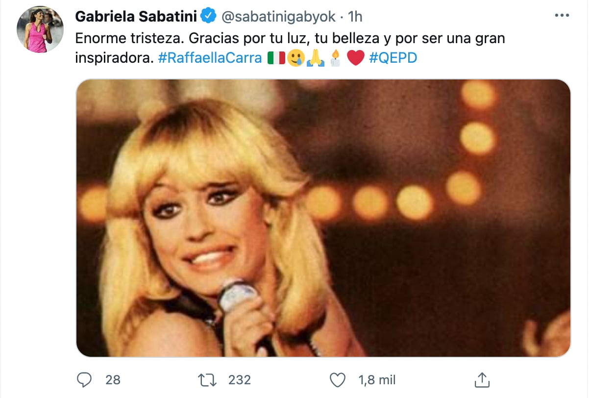 Famosos lamentan la muerte de Raffaella Carrà