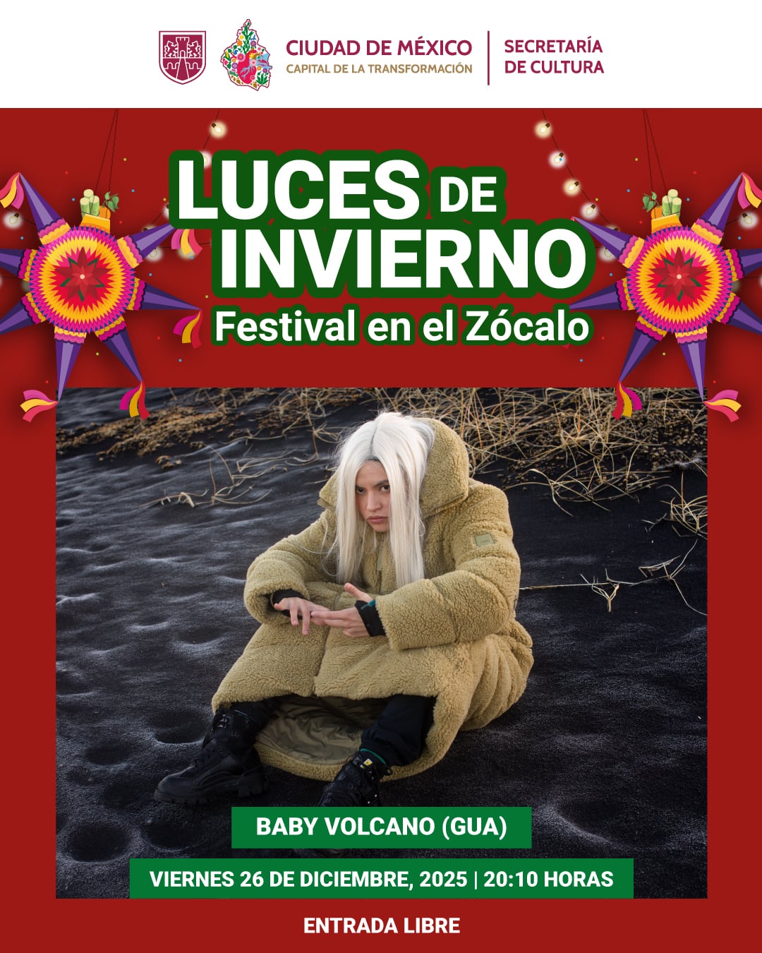 Baby Volcano concierto en el Zócalo CDMX