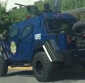 Rinoceronte en casa de Gobierno de Tamaulipas