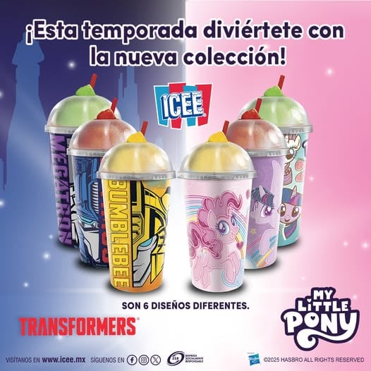 Vasos ICEE de My Little Pony y Transformers