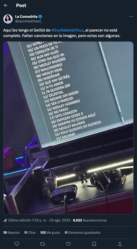 Se filtra el setlist de conciertos para gira de RBD