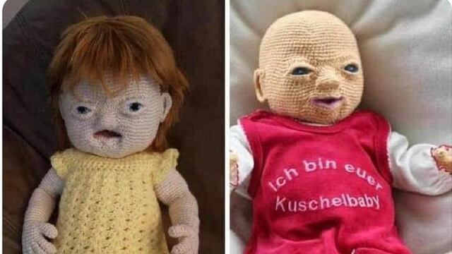 Muñecos tejidos para la caridad