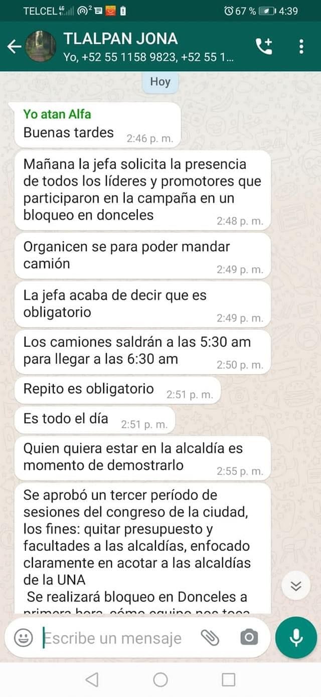 Convocatoria al bloqueo en Donceles