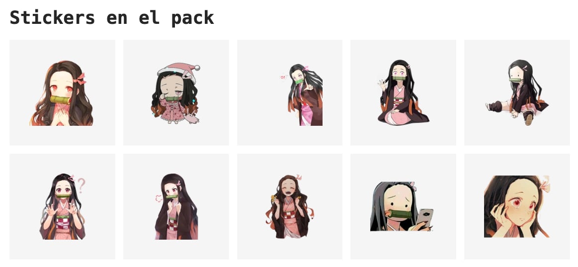 Stickers de Nezuko Kamado: Pack de Demon Slayer