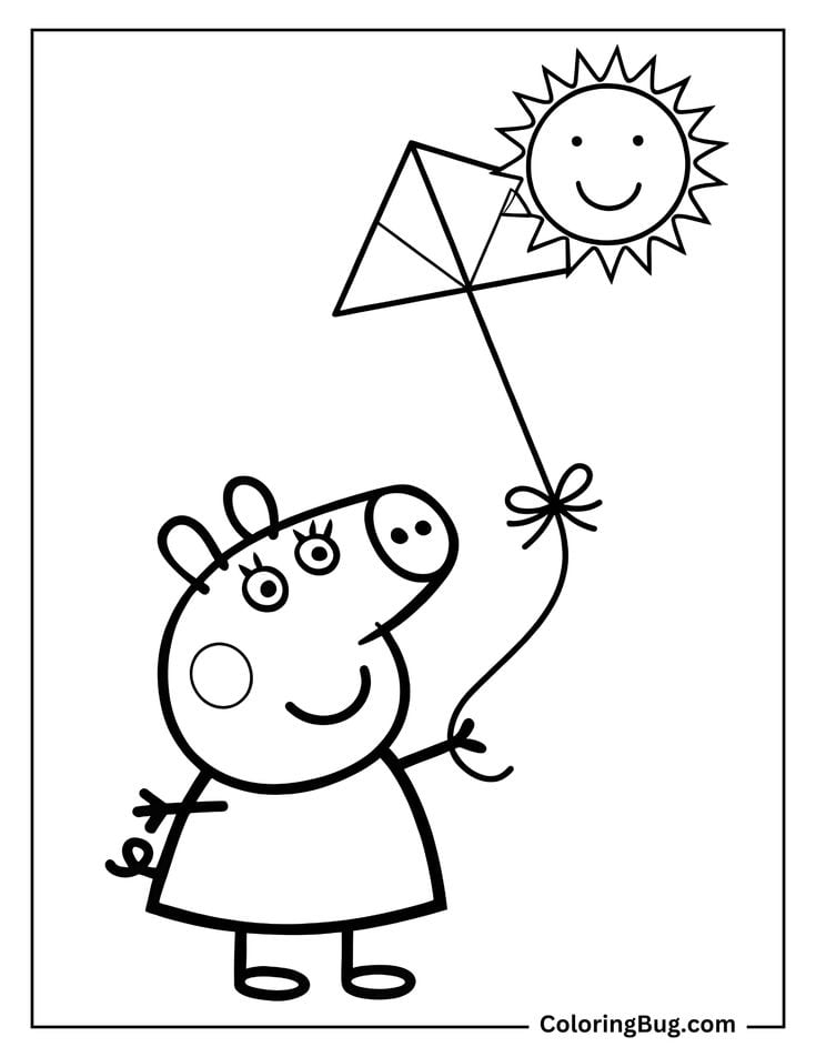 Dibujos de Peppa Pig de graduación para colorear