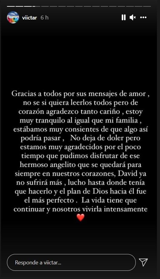 Victor ‘Viictar’ Victoria anuncia la muerte de su sobrino