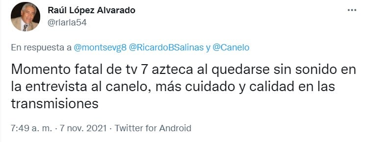 Tuitero critica transmisión de TV Azteca