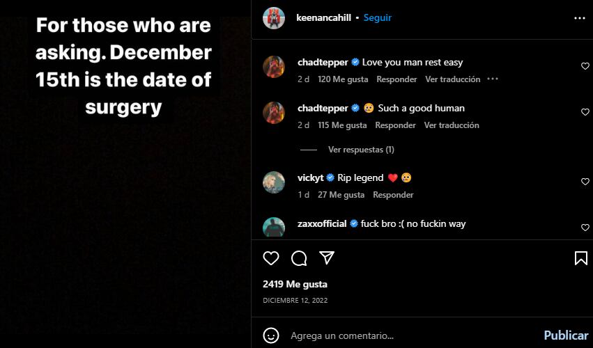 Keenan Cahill da a conocer en su cuenta de Instagram que se someterá a una cirugía