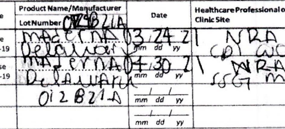Certificado de vacunación, 'Maderna'