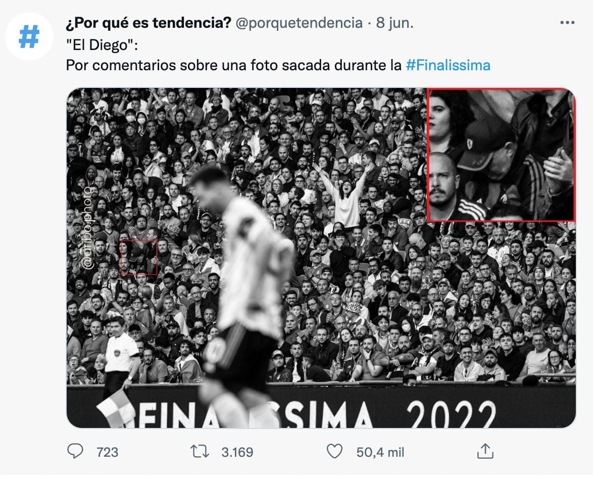 La imagen del "fantasma" de Diego Armando Maradona desató la polémica en redes sociales.