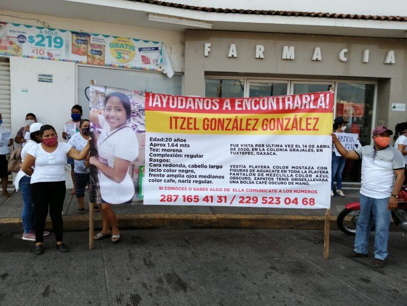 Protesta por aparición de Itzel.