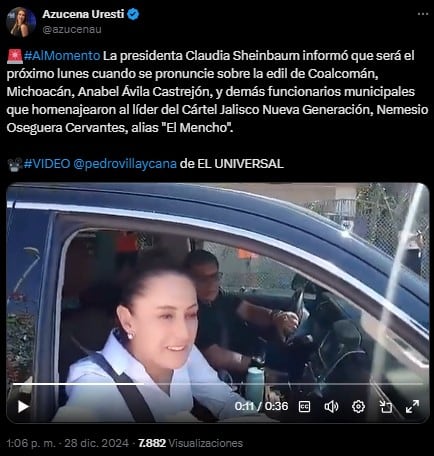 Claudia Sheinbaum hablará sobre alcaldesa que agradeció a El Mencho.
