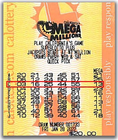Boleto de Mega Millions