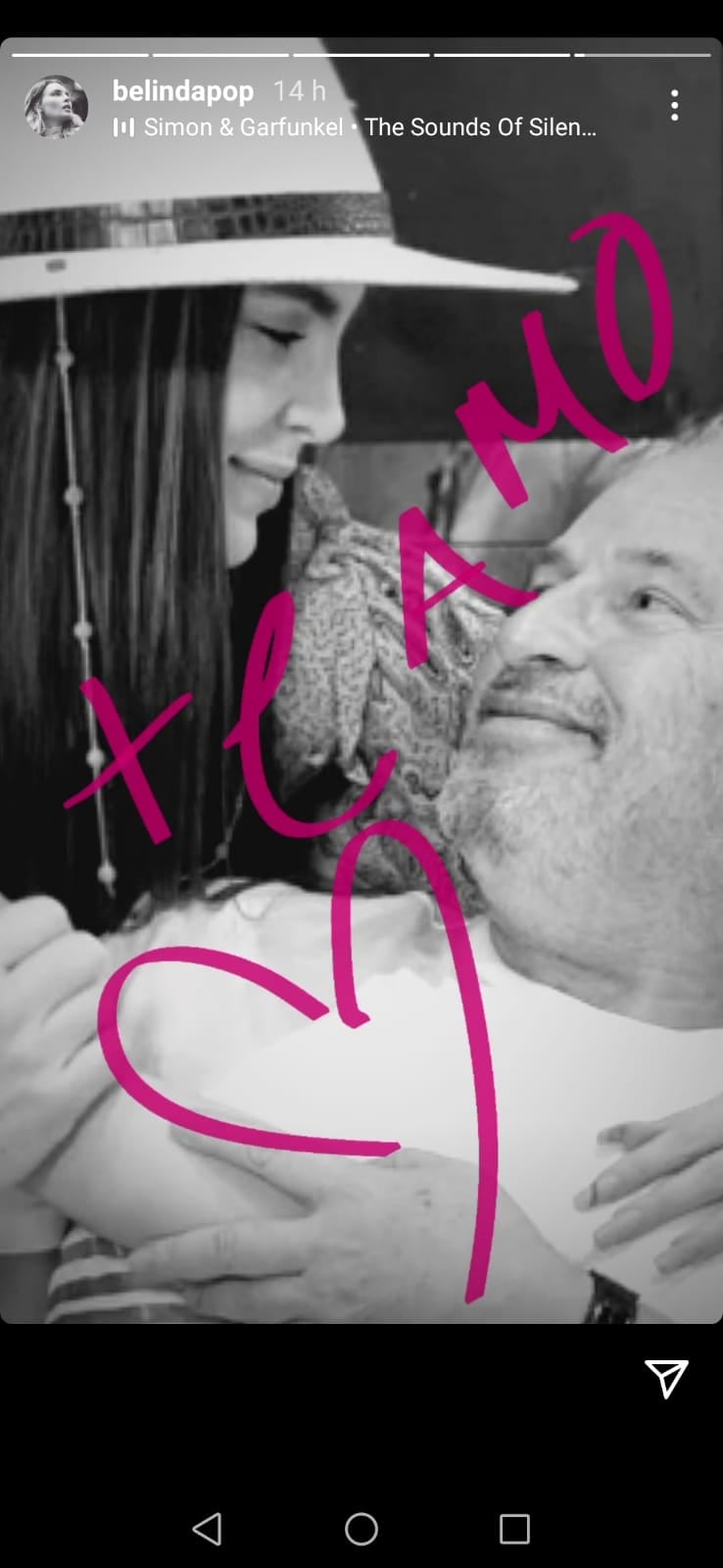 Historia de Instagram de Belinda