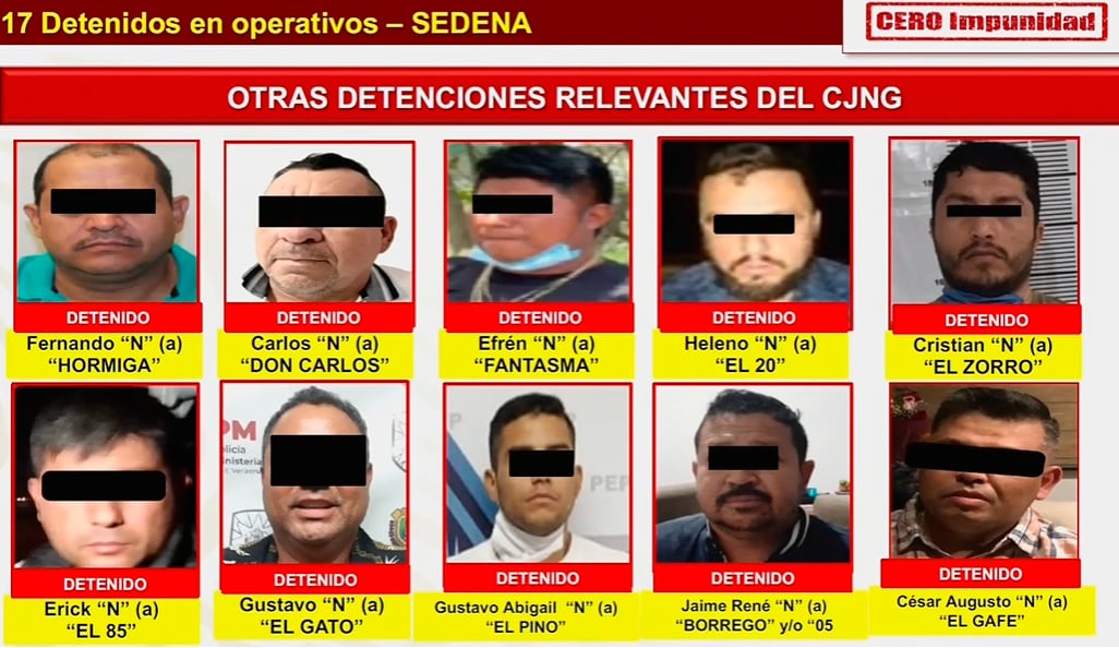Gobierno de AMLO presume detenciones importantes del CJNG