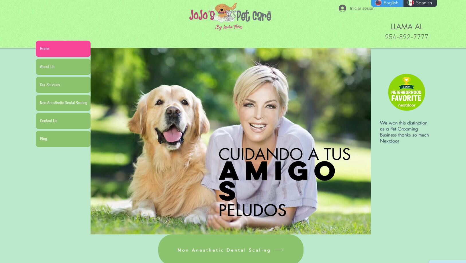 Página oficial de Laura Flores y su estética canina.